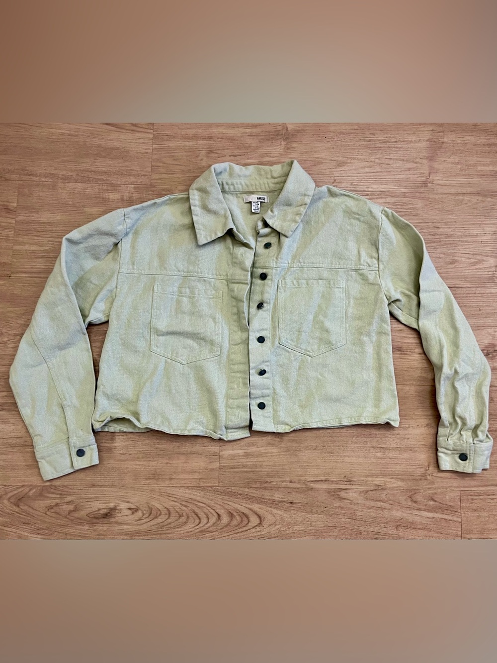 Amuse Society Cropped Utility Jacket | Cotton Twill Button Front Jacket - Small